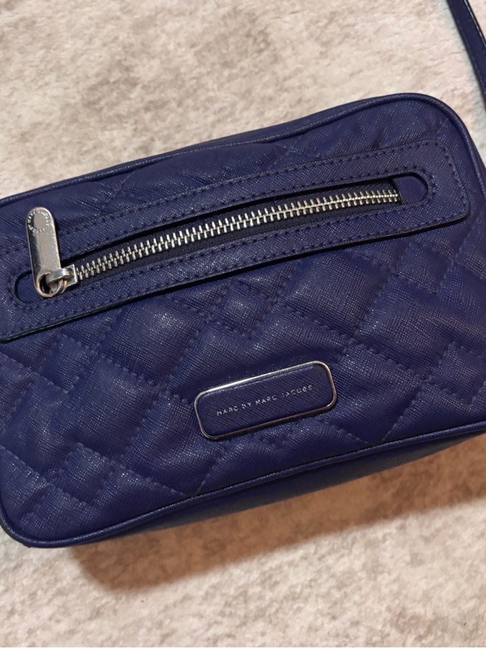 Marc by Marc Jacobs Quilted Crossbody Bag - Preloved - Blue Marc Jacobs Bag